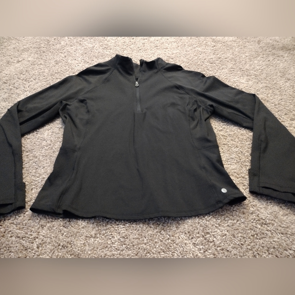 Layer 8 Black Quarter-Zip Sweatshirt Large - Picture 3 of 11